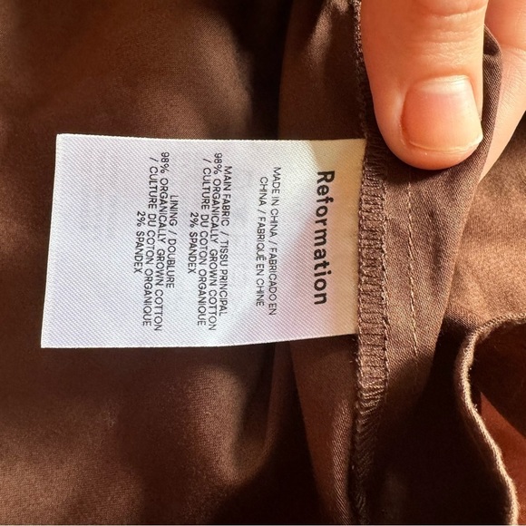 NWOT Reformation Buckley Cafe Brown Strapless Lace up Back Midi Dress size 2 - Picture 6 of 9